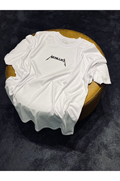Spark Collection Λευκό μπλουζάκι Metallica 100% βαμβακερό με λαιμόκοψη με λαιμόκοψη