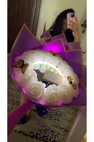 KAYZEN AYNALI BEYAZ GÜL BUKETİ