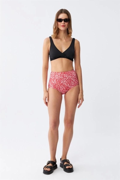 Akbeniz Μόδα Γυναικείο Σετ Μπικίνι με Ψηλόμεσο Σετ - Μαύρο