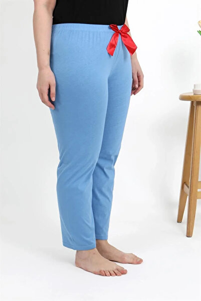 alfa expres Fashion Women's Cotton Plus Size Bottom Pajamas Blue