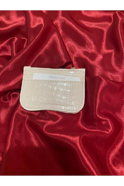 mlio Cream Croco Pattern Zippered Card Holder Wallet