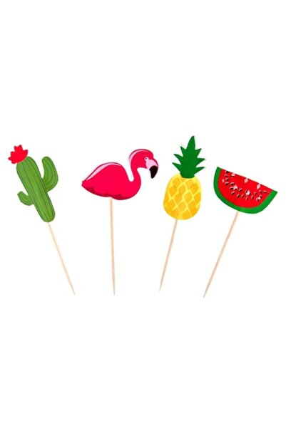 SHOPIENS Set 10 scobitori de petrecere din bambus Shopiens®, modele cu fructe...