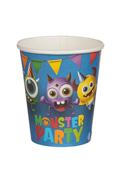 SHOPIENS Set 6 pahare de carton pentru copii Monsters Party Shopiens®, cu des...