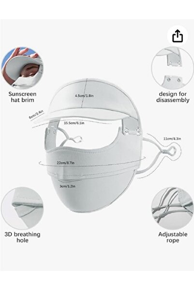Hope UV Protection Face Cover, Women UV Face Mask with Sun Visor UPF 50+ Full Face Sun Protectio