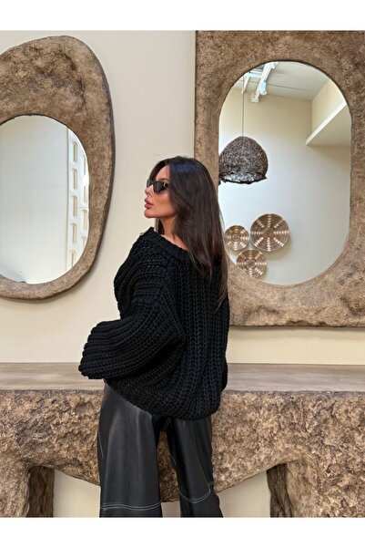 buqre's moda Πλεκτό πουλόβερ με χρυσά κουμπιά