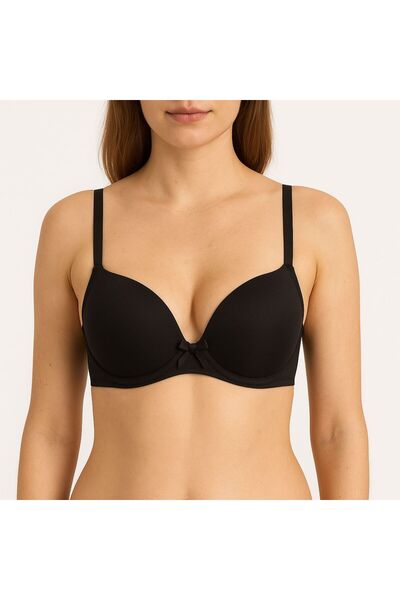 MAVİ QUMSAL Σετ 3 τεμαχίων Μαύρο Σουτιέν με ενίσχυση και φιόγκο – Κομψό και Ά...