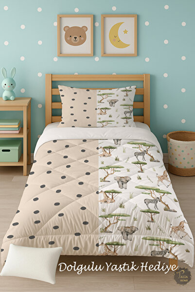 Talia Home Дитячий ковдра з малюнком тварин Safari, односпальний, комплект дл...