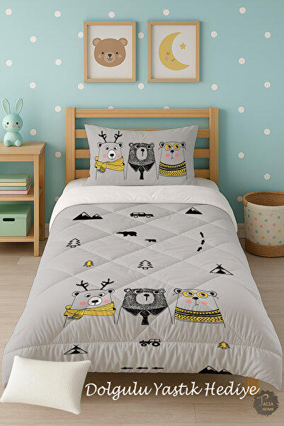Talia Home Симпатичні ведмедики 2 Дизайнерська односпальна дитяча ковдра Спля...
