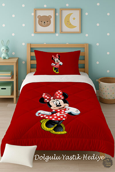 Talia Home Односпальний дитячий ковдра з червоним малюнком Міккі Мауса TLAG-052