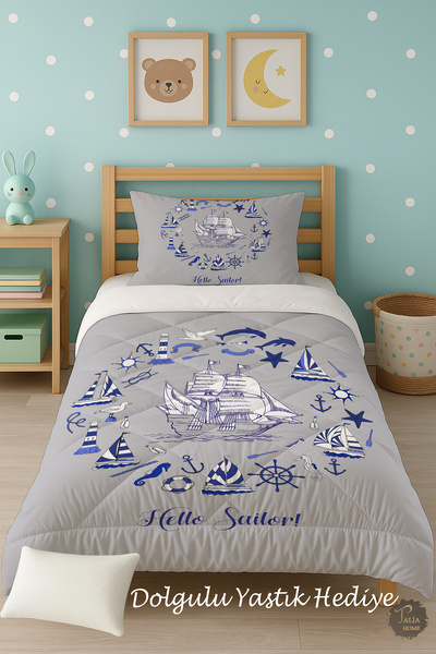 Talia Home Привіт, односпальне дитяче ковдру з морським малюнком, комплект дл...