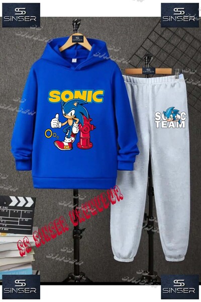 SS SİNSER Children's Unisex Special Printed Hooded Tracksuit Set with the Tex...