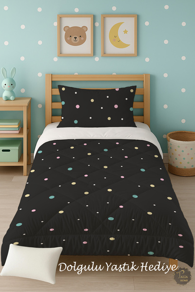 Talia Home Night Patterned Single Children's Quilt Sleeping Set Tlag-136