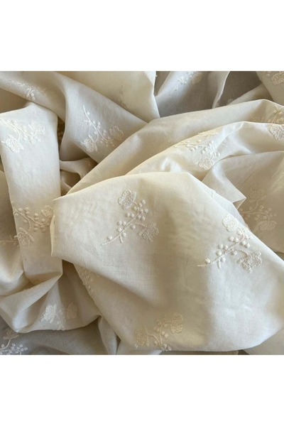 Doray Kumaş Cotton Voile Fabric - Embroidered Voile Fabric / Dry 2037