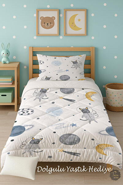 Talia Home Ковдра для односпального ліжка з космічним малюнком «Космічний кот...