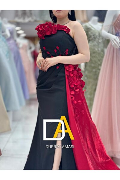 DRAT AMASYE Evening dress with embroidered tail and flowers