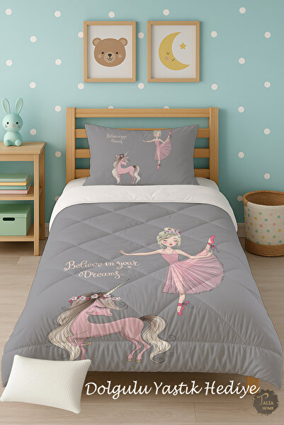 Talia Home Дитячий комплект постільної білизни з малюнком балерини-єдинорога ...