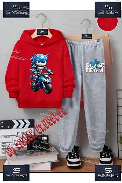 SS SİNSER طقم بدلة رياضية للأطفال من الجنسين بطباعة خاصة 'سونيك موتورين'