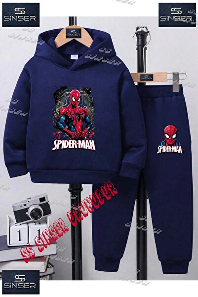 SS SİNSER Çocuk Unısex "ORMCKMAN YARIM GOVDE SYH TUVAL"Baskılı Kapşolu Eşofman Takımı