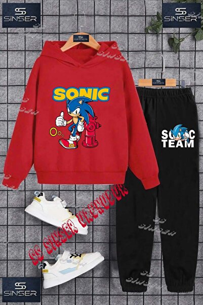 SS SİNSER Children's Unisex Special Printed Hooded Tracksuit Set with the Tex...