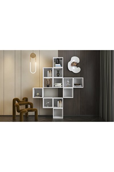 Nettrends Geniş Depolama Alanlı ve Çok Fonksiyonlu Ofis Kitaplığı, Salon Dola...