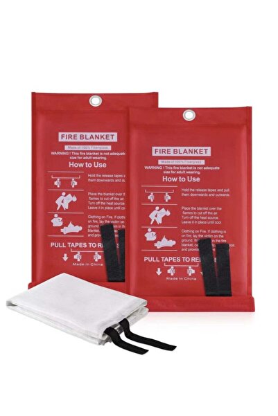 Generic عبوة من قطعتين من بطانية الحريق للسلامة في حالات الطوارئ - مقاومة للحريق ومميزة بعلامة Kitemark