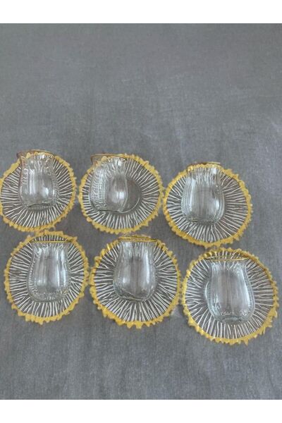 Zeryas Home 12 Parça Çay Bardaği Çay Takımı Set GOLD