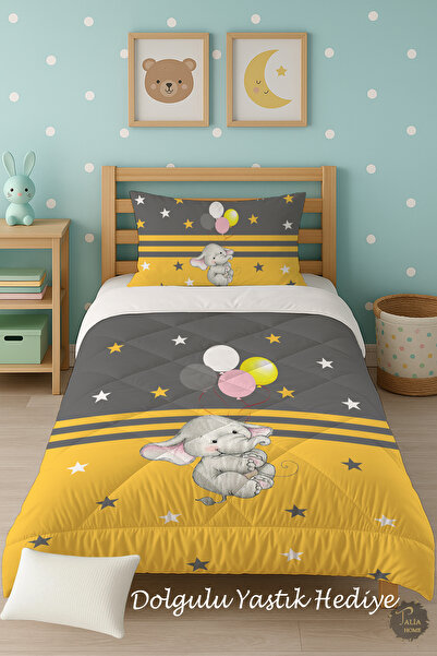 Talia Home Дитячий односпальний ковдра з малюнком слона з жовтими повітряними...