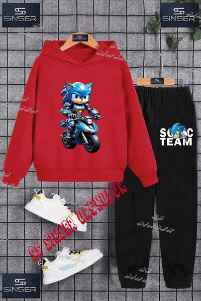 SS SİNSER طقم بدلة رياضية للأطفال من الجنسين بطباعة خاصة 'سونيك موتورين'