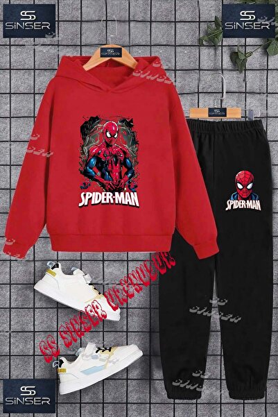 SS SİNSER Çocuk Unısex "ORMCKMAN YARIM GOVDE SYH TUVAL"Baskılı Kapşolu Eşofman Takımı