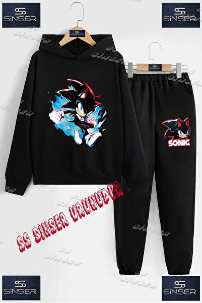 SS SİNSER Children's Unisex'Sonic Syh Mavi Tvl' Custom Printed Hooded Sweatsh...