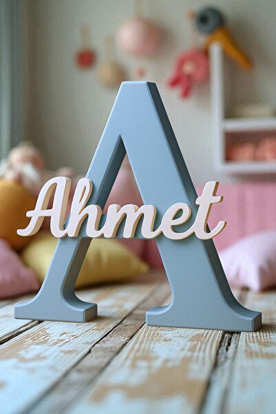 20 cm Kişiye Özel Plastik İsimli Dekoratif Harf | Bebek ve Çocuk Odası İsim Süsü