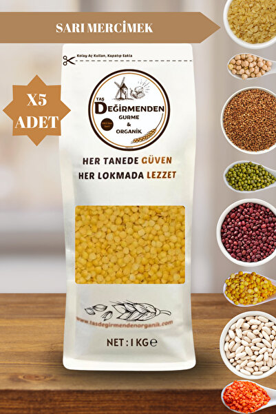 Taş Değirmenden Organik Atalık Sarı Mercimek - 5 Kilo