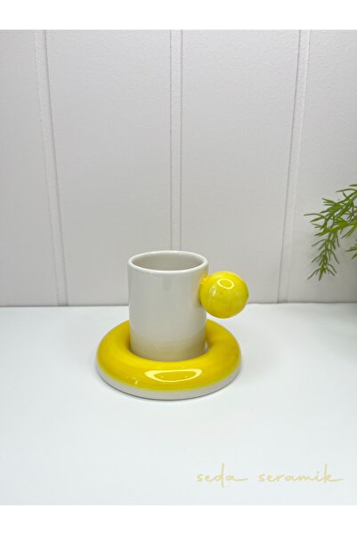 seda seramik Handmade 9 Color Dragee Series 4-Piece Coffee Cup Set for 2 People