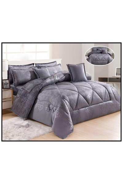 Generic Luxury Double Winter Plush Velvet Quilt Set - 8 Pieces with Elegant Carving