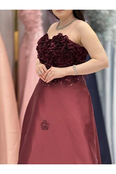 DRAT AMASYE Evening Dress Burgundy Tafetta