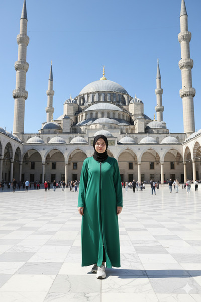 Defkay فستان صلاة نسائي من قطعة واحدة بسحاب ولون واحد