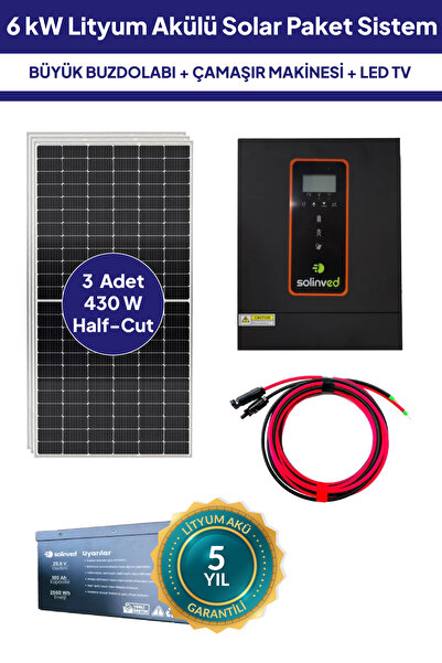 NASAENERJİ 6 kW Lityum Akülü Solar Güneş Enerjisi Sistemi