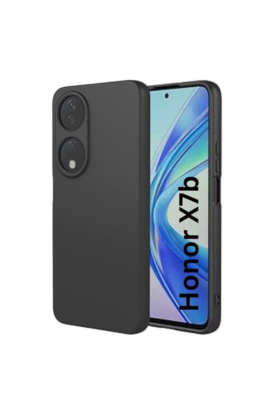 HONOR Carcasă din silicon catifelat X7b cu interior din microfibră și protecție pentru cameră – Neagră