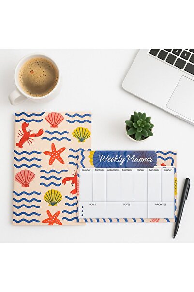 YLDZ مخطط أسبوعي بحجم A4 - مخطط أسبوعي ودفتر ملاحظات بحجم A4 مكون من 48 صفحة ...