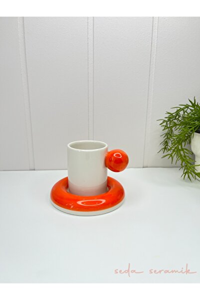 seda seramik Handmade 9 Color Dragee Series 4-Piece Coffee Cup Set for 2 People