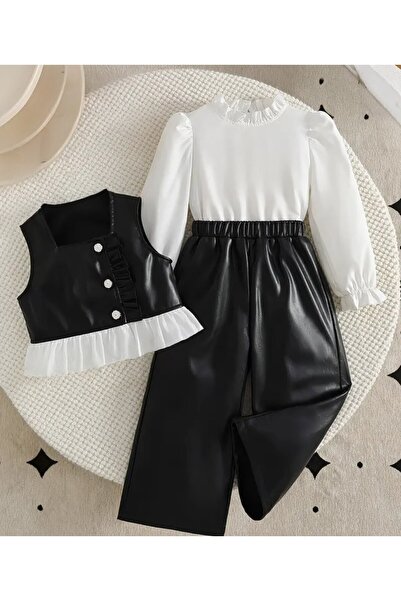 shop Set din piele artificială pentru fete, 3 piese, cu închidere prin capse