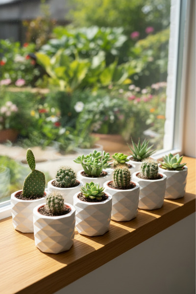 decoronay 10’lu Dekoratif Mini Saksı Seti – Sukulent & Kaktüs İçin Şık Saksılar