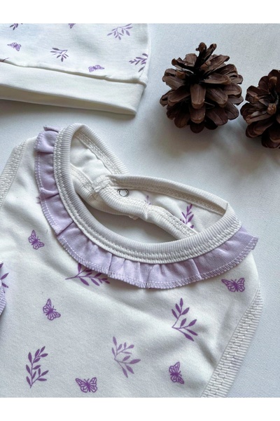 GizaKids 100% Cotton Baby Combed Cotton Hat Bib 4 Piece Set |   Girls Boys Unisex