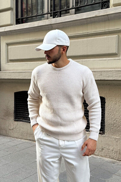 Livio Ferri Koba Men's Thessaloniki Knit Oversize Crew Neck Thick Sweater