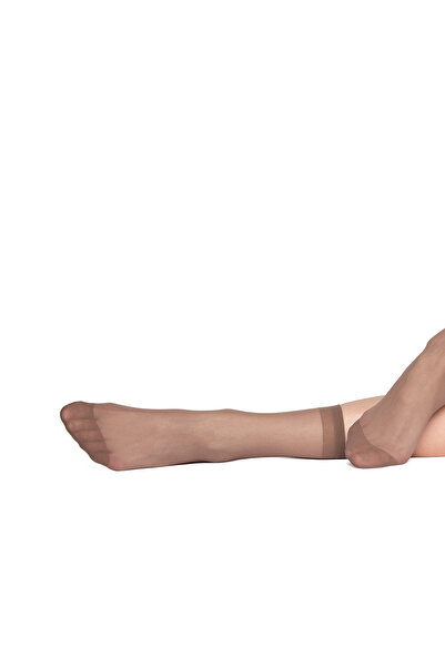 PETRA-ELISA Set of 2 pairs, Polyamide Socks 1/4 20 DEN, Chestnut, One Size