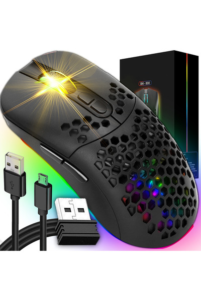 TnsAround TNS® Wireless Gaming Mouse, 6 Buttons, RGB Lighting, Bluetooth 5.1 and 2.4GHZ Connection