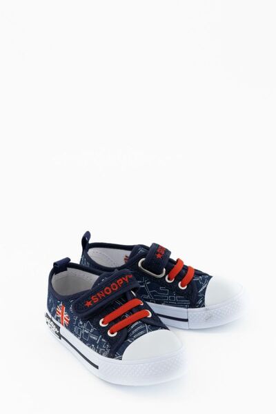SNOOPY Snoopy® sneakers for boys, embroidered UK flag, blue, 28