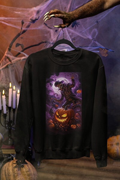 MAGORS STIL-X HALLOWEEN - PULOVER UNISEX CU IMPRIMARE HALLOWEEN, DIN 3 FIRURI