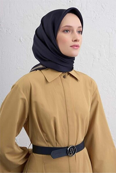 Armine وشاح سيرا من الحرير الخالص IST 9444-01 نمط عادي باللون الأزرق الداكن