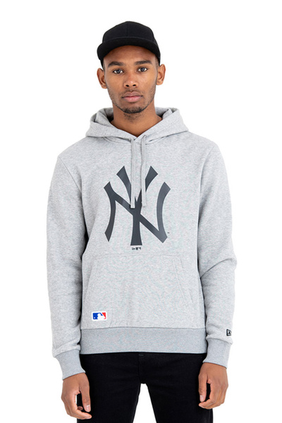 NEW ERA New Era® sweatshirt, jacket, blouse with New York Yankees print, unisex, hood and pockets, gray, XL